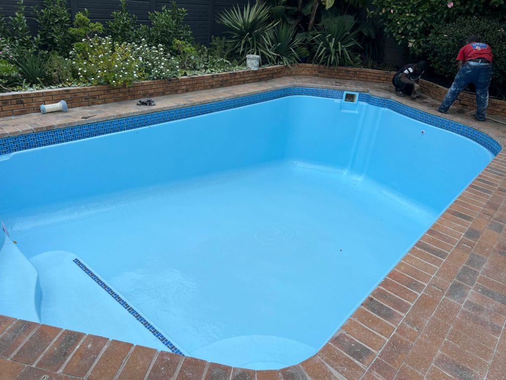 Renovated blue pool, the finish we aim for with pool renovations in Gardens
