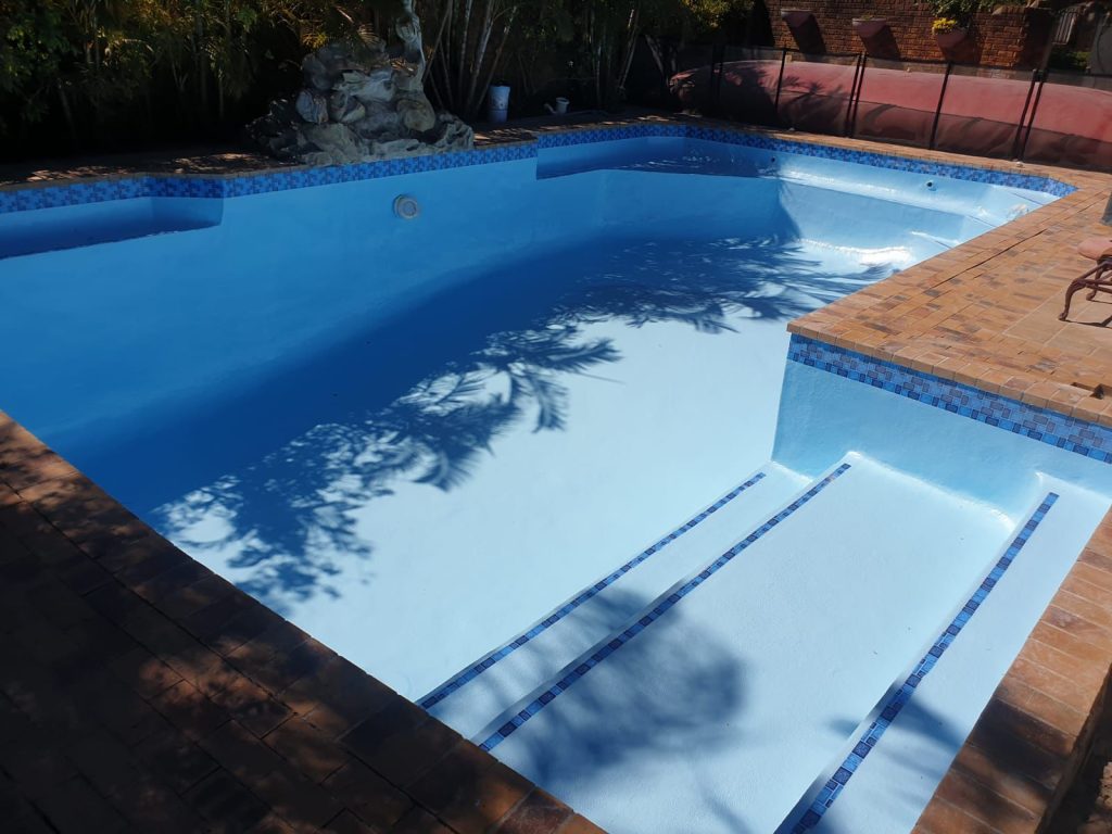 Completed pool renovation ready for the summer