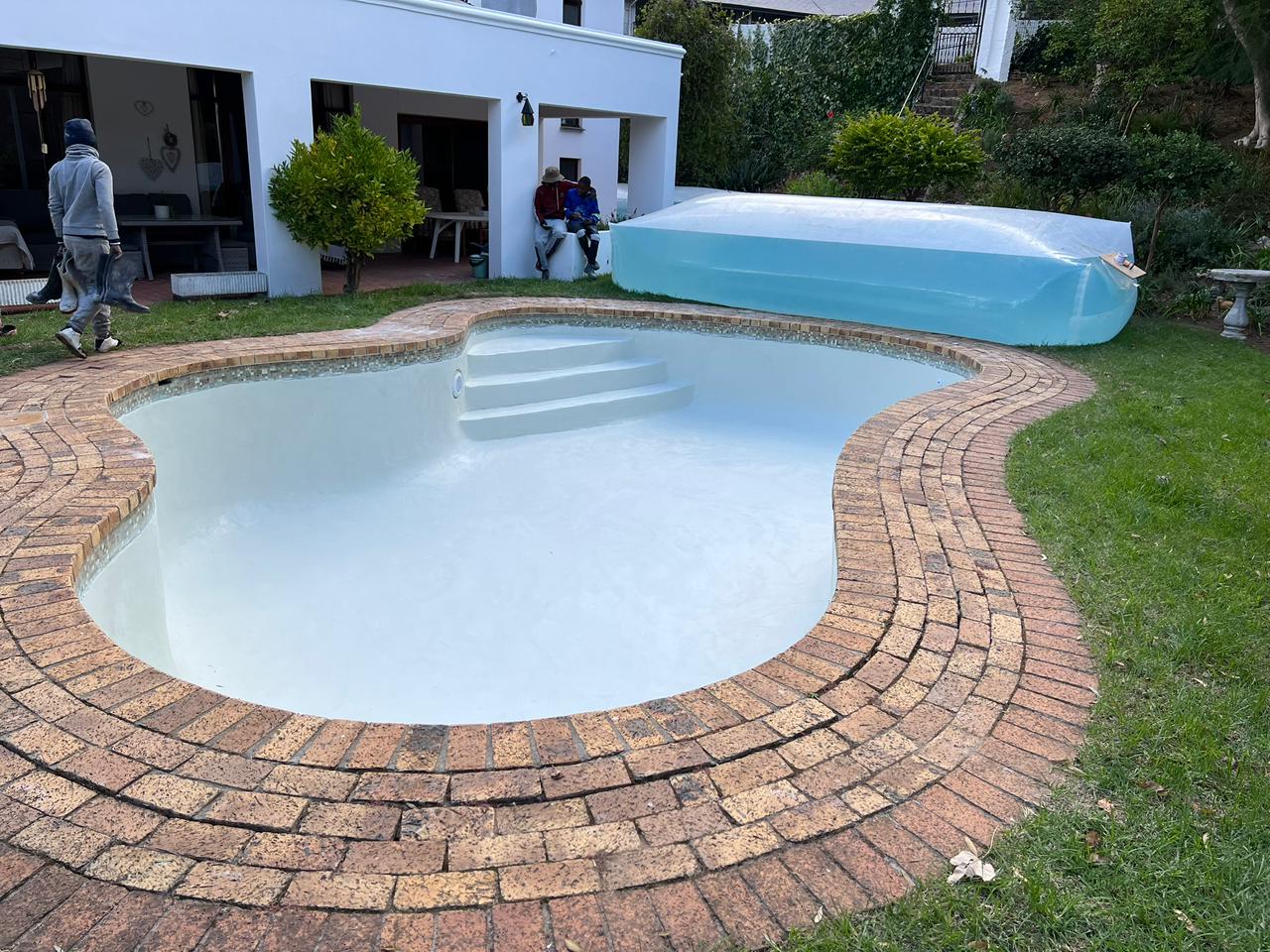 Finished blue pool surface after Aquatic Pools renovation