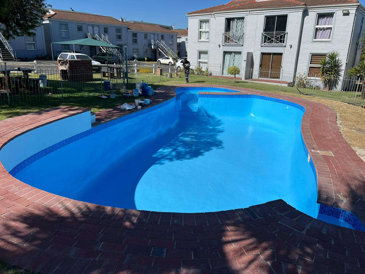 Finished blue pool surface after Aquatic Pools renovation