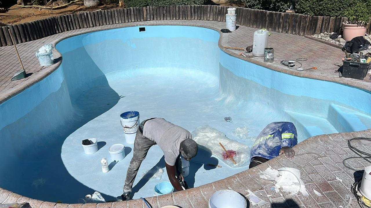Pool resurfacing and renovation work in progress by Aquatic Pools