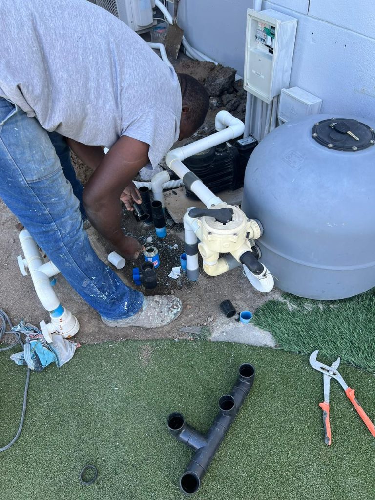 Pool filtration plumbing and valve repair