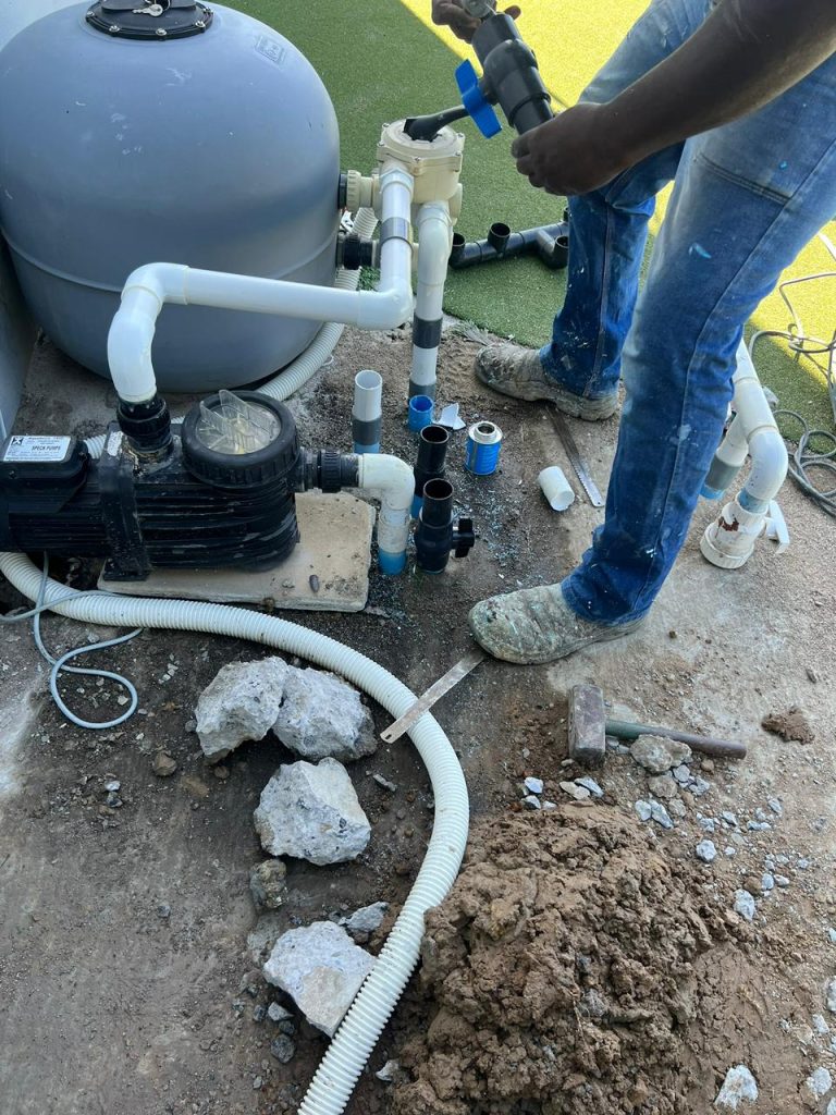 Pool filtration plumbing and valve repair