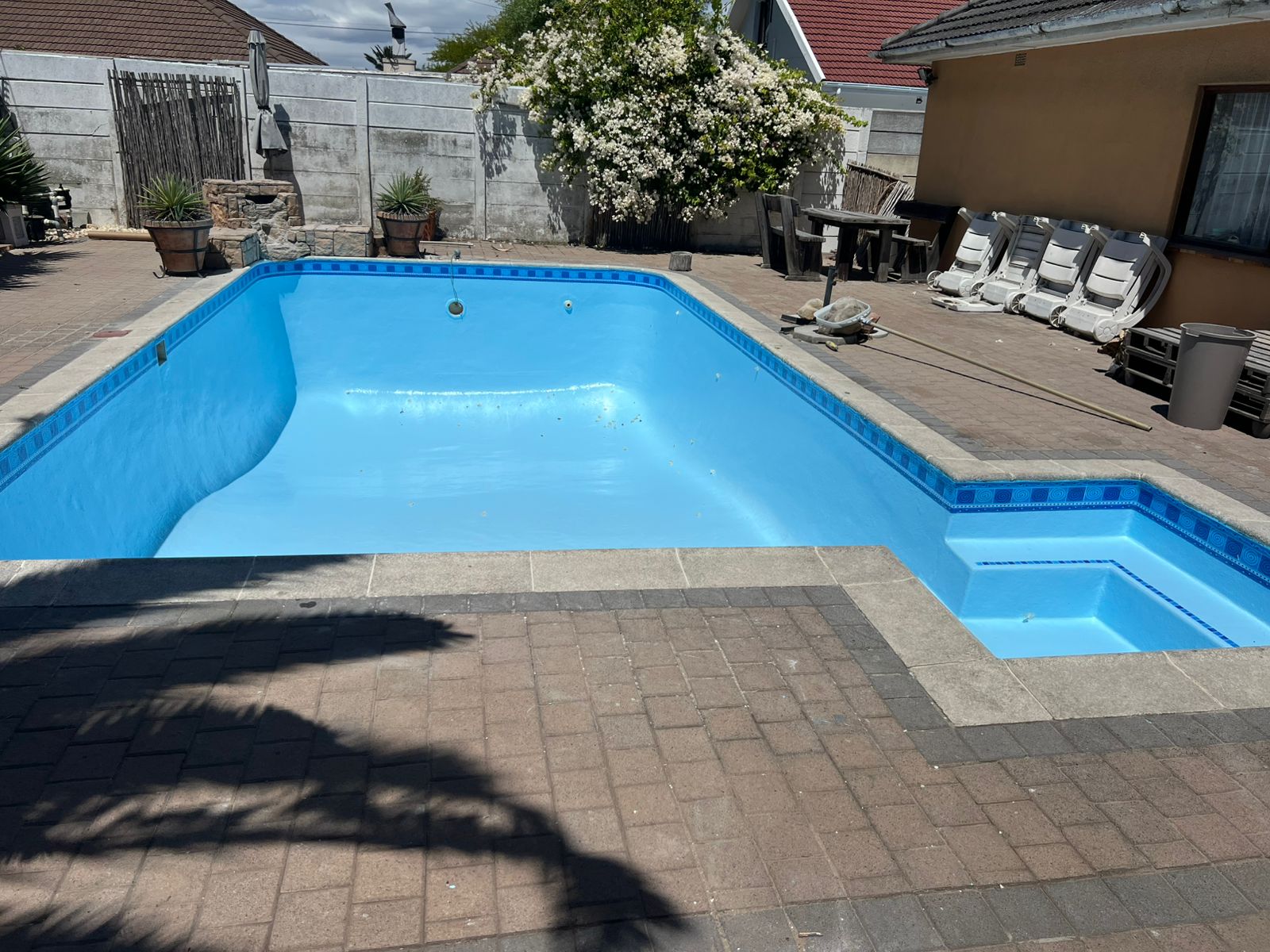 Aquatic Pools marbelite resurfacing preparation for a concrete swimming pool