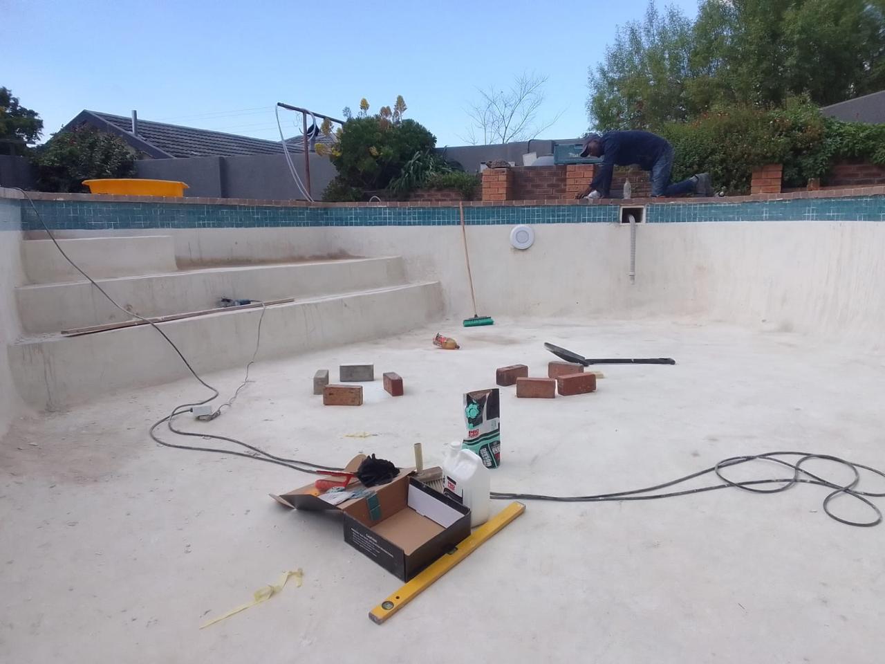 Finished blue marbelite pool resurfacing in Cape Town by Aquatic Pools