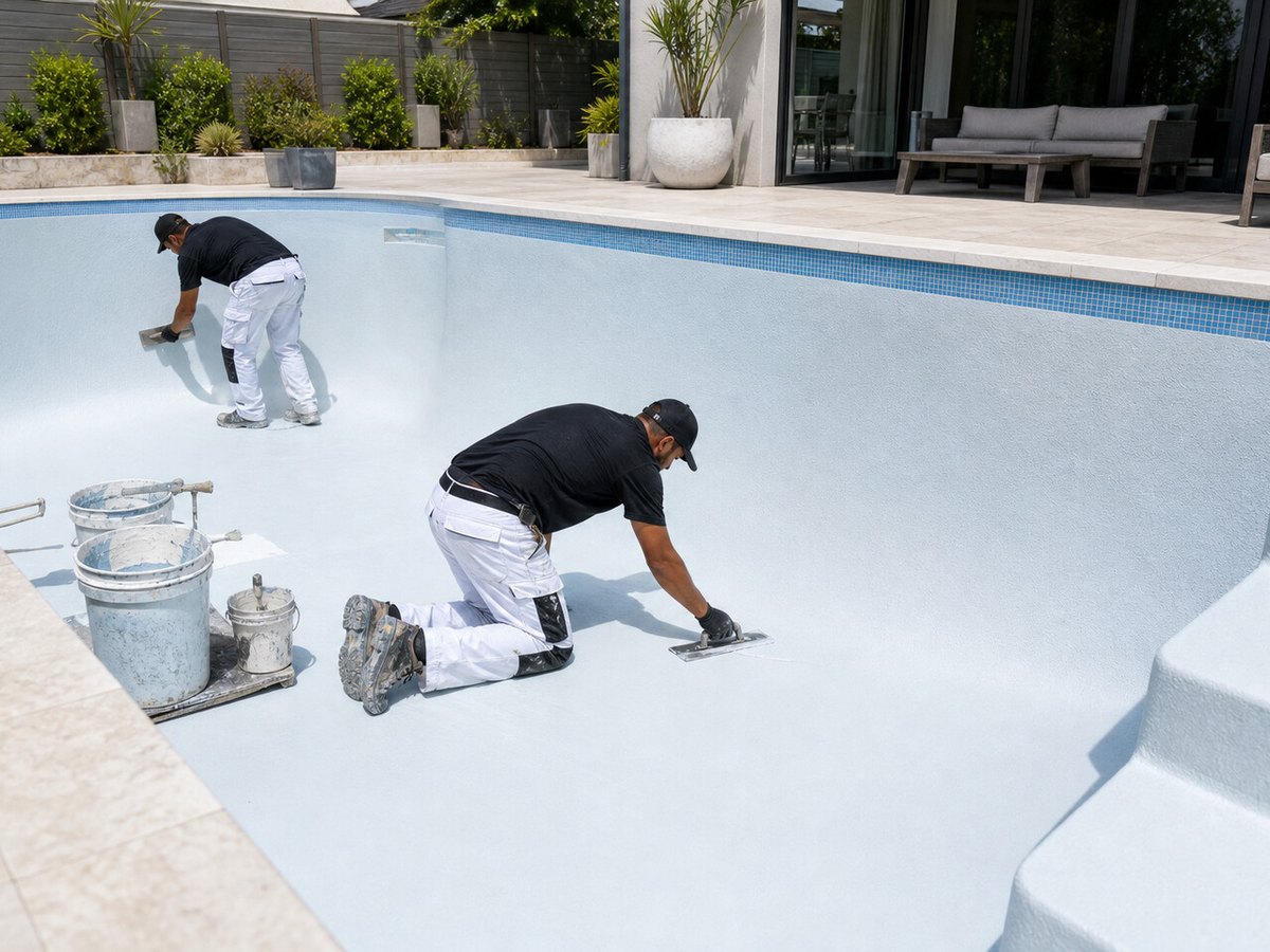 Vacuuming a swimming pool in Constantia