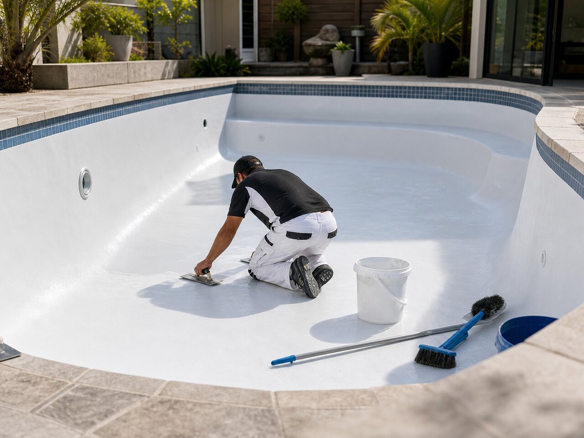 Pool resurfacing and relining in progress in Somerset West