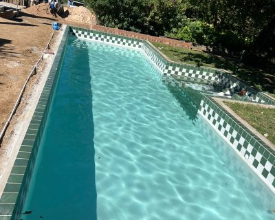 Finished blue marbelite pool resurfacing in Cape Town