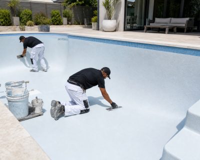 Real photo of marbelite pool resurfacing
